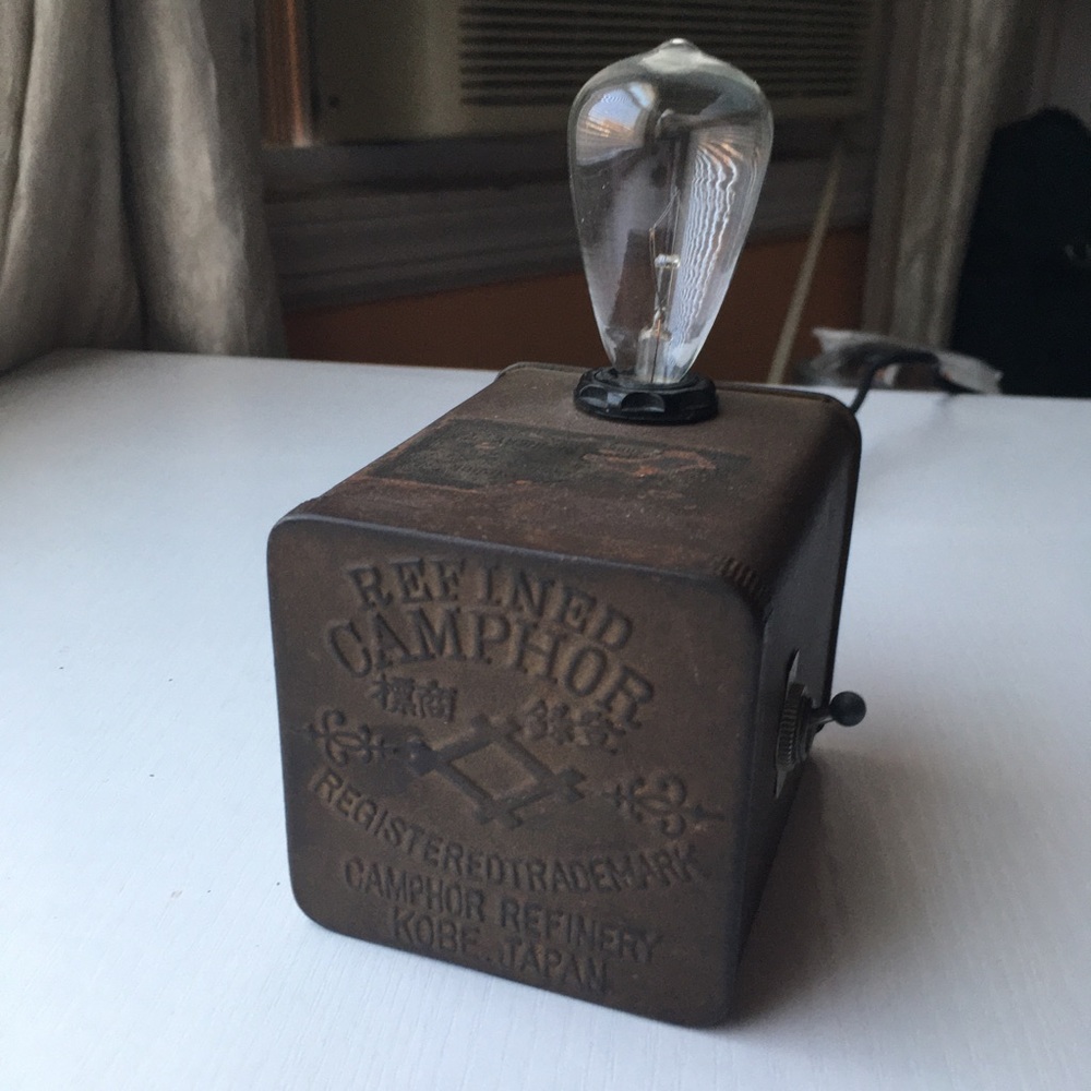 One-of-a-kind Antique Lamp Refined Camphor Japan